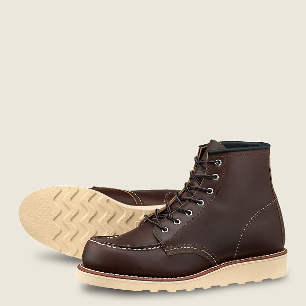 Red Wing Heritage Bot Bayan - 6-Inch Classic Moc - Short Oro-Iginal Deri - Koyu Kahverengi - 53RJCTH